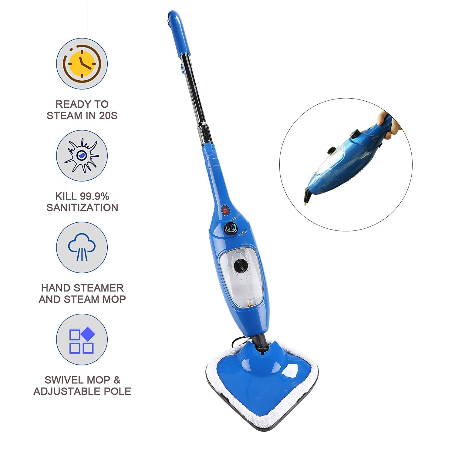 COZ 1300W Hot Steam & Spray Mop Review Cordless Steam Mop